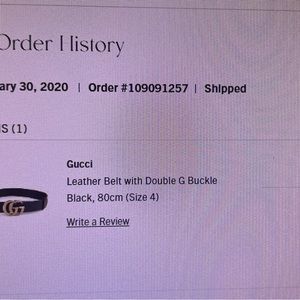 Black Gucci Belt 80cm